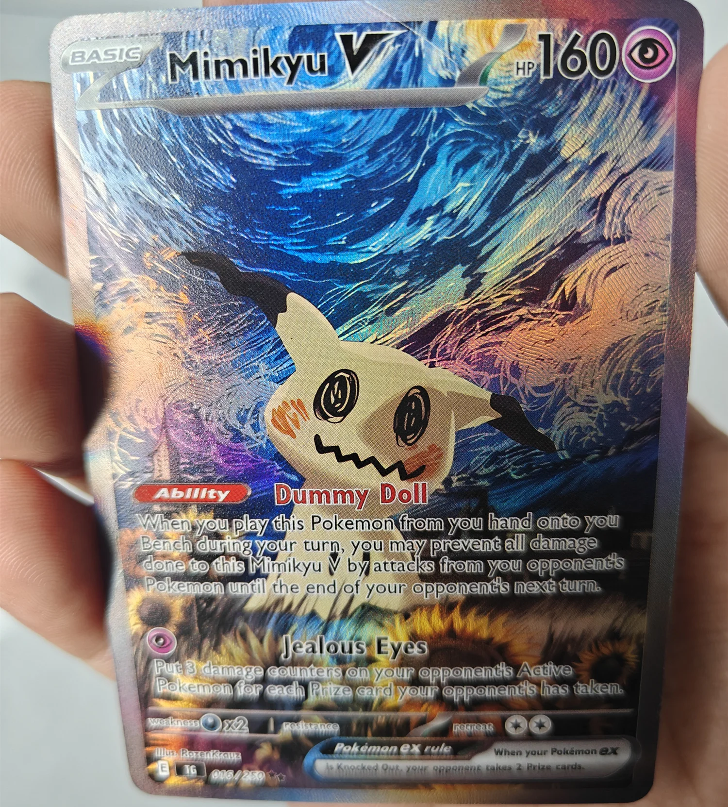 Фото Коллекционная карта для игры в TCG: DIY Proxy Pokemon Card & Van Gogh The Starry Night Mimikyu (на английском языке) №3