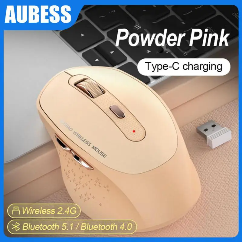 

USB 2.4G Tablet Bluetooth Mouse Ergonomic Feel Wireless Gaming Mouse Noise Reduced Type-c Charging For PC Computers Notebook