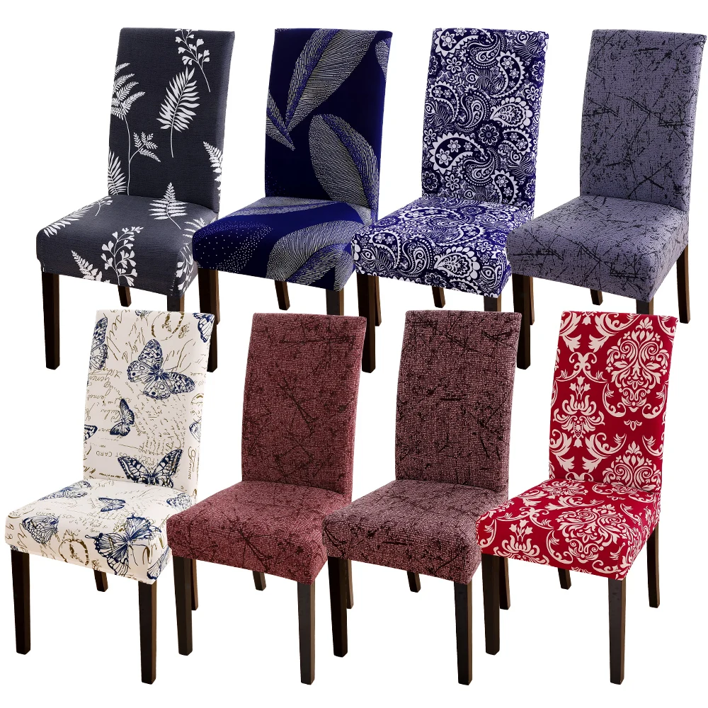 

1/2/4/6Pcs Floral Pattern Elastic Chair Cover Stretch Spandex Chair Slipcover for Wedding Dining Chairs Protector Funda Silla
