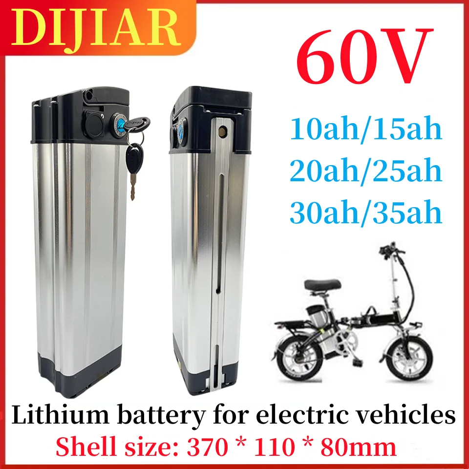 

Original 60V 35Ah Silver Fish 18650 eBike Battery 60V 67.2V 10Ah 15Ah 20Ah 25Ah 35Ah Bicycle Batteria for 1000W 750W 500W Bafang