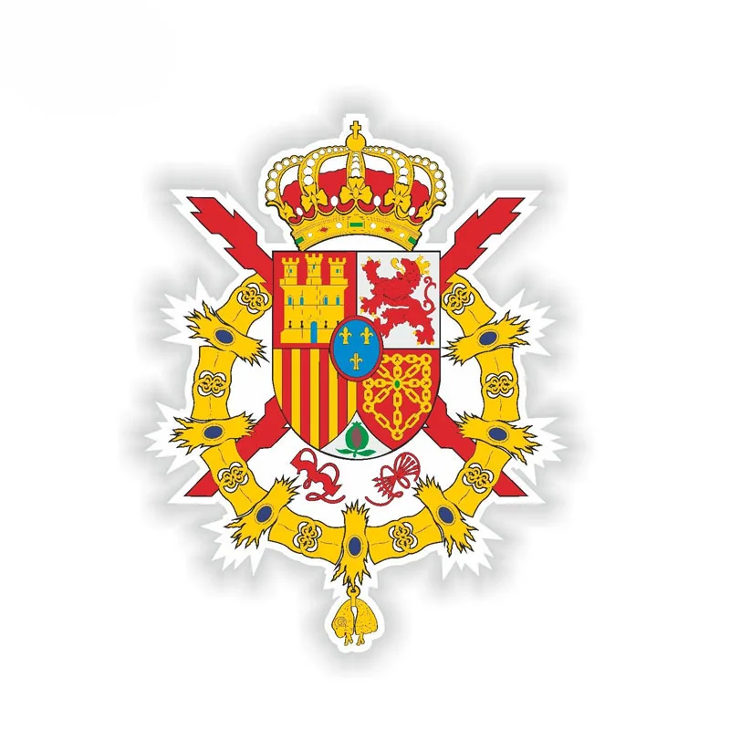 

Funny Spain Coat Of Arms Car Body Car Sticker Creative Decal 13cmx10cm