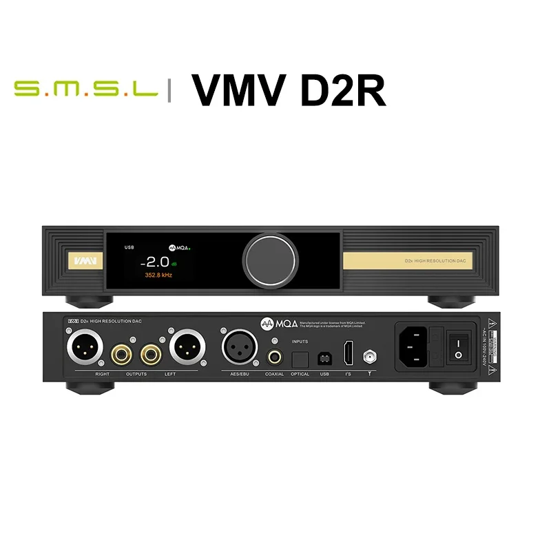 SMSL VMV D2R MQA DAC Digital Decoder BD34301EKV chip Hi-Res Audio with Bluetooth 5.1 PCM768 DSD512 Remote Control