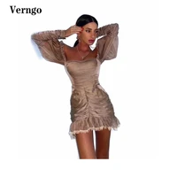 verngo sexy cocktail party dresses women prom dress fashion short robe de soiree long sleeves formal gowns