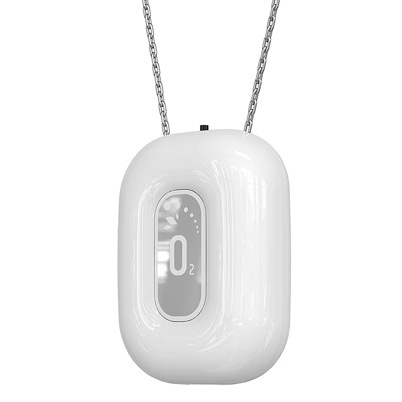 

Fashionable Personal Wearable Mini Portable Negative Ion Necklace Hanging Neck Air Purifier Ionizer Generator White