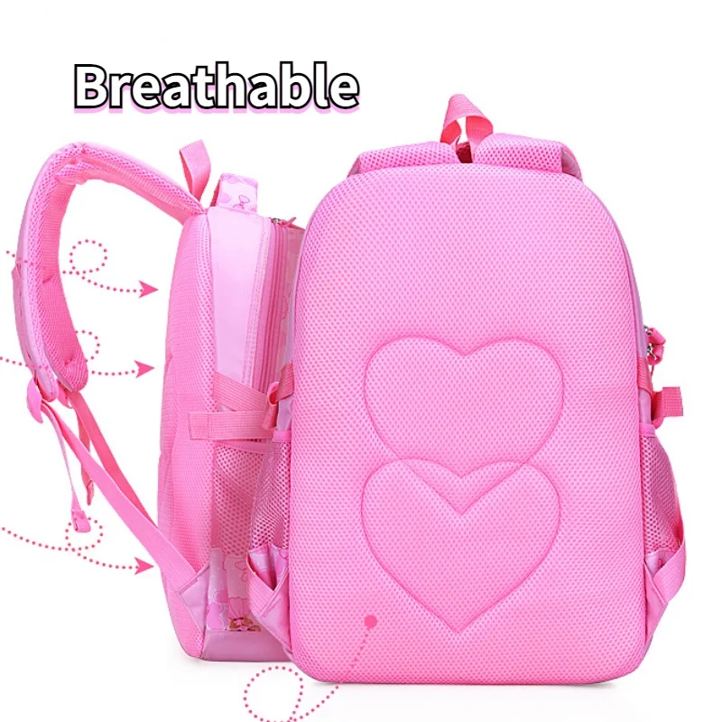 Little Girls Flower Sweet Lovely Princess Schoolbags Grade 1-6 Children Students Large Capacity Fashion Backpacks Breathable