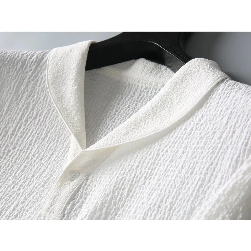 Men's Casual Two Piece Sets 2023 Summer Men Fashion Classic Shirt Solid Color Homewear Drawstring Pants Set Men Clothing Suit