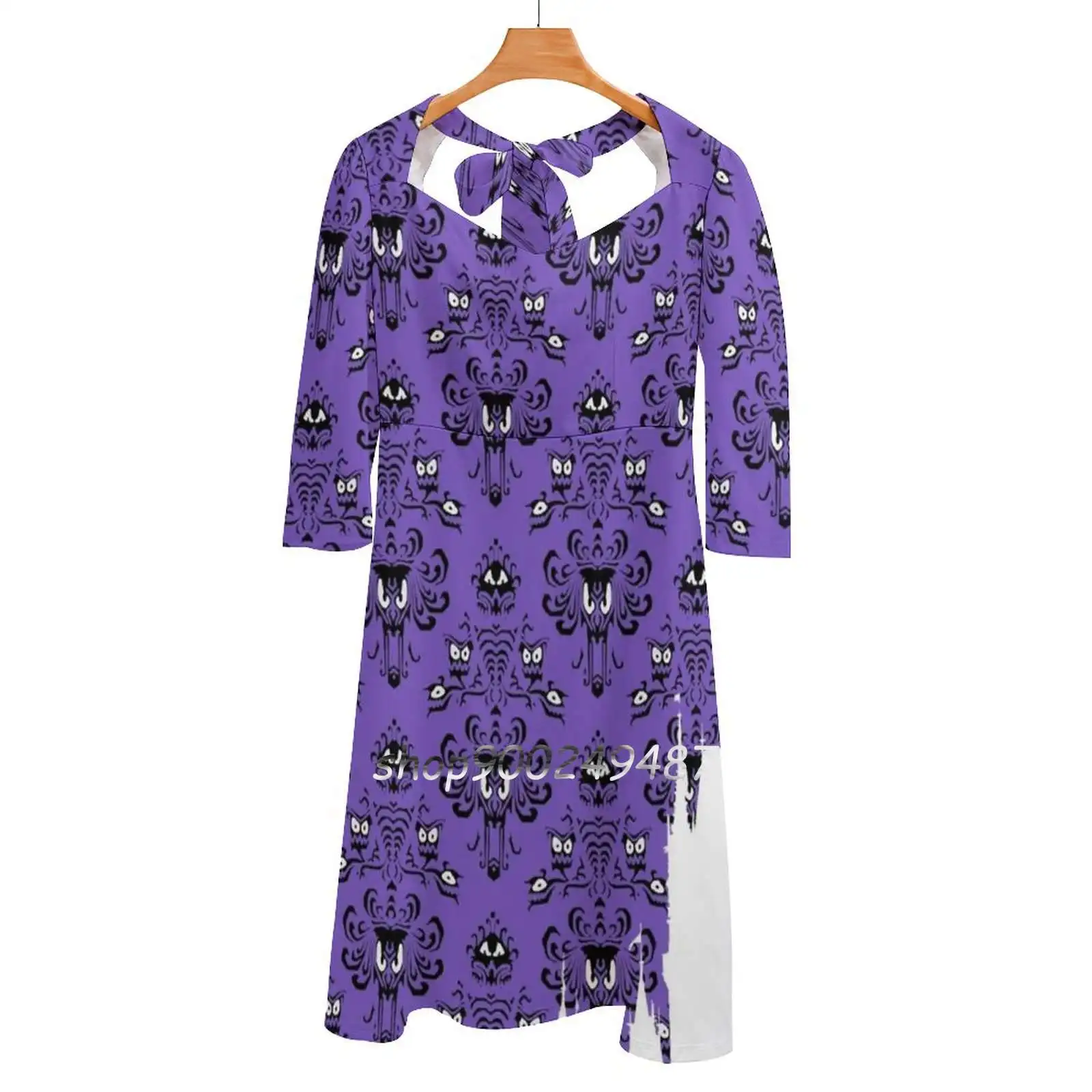 

Вечерние платья средней длины с силуэтом волшебного замка с обоями с привидениями, Привлекательное Женское милое цельнокроеное платье в Ко...