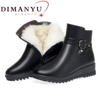 dimanyu snow boots women wedges 2022 new warm womens ankle boots large size 41 42 43 non slip mother winter shoes boots