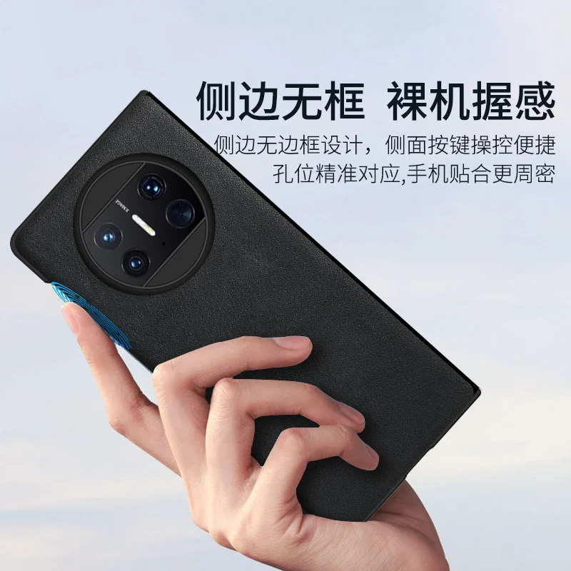 Retro Genuine Leather Funda Phone Case For Huawei Mate X3 X2 Vintage Classic Elk Deer Head Pattern Protective Armor Fold Cover
