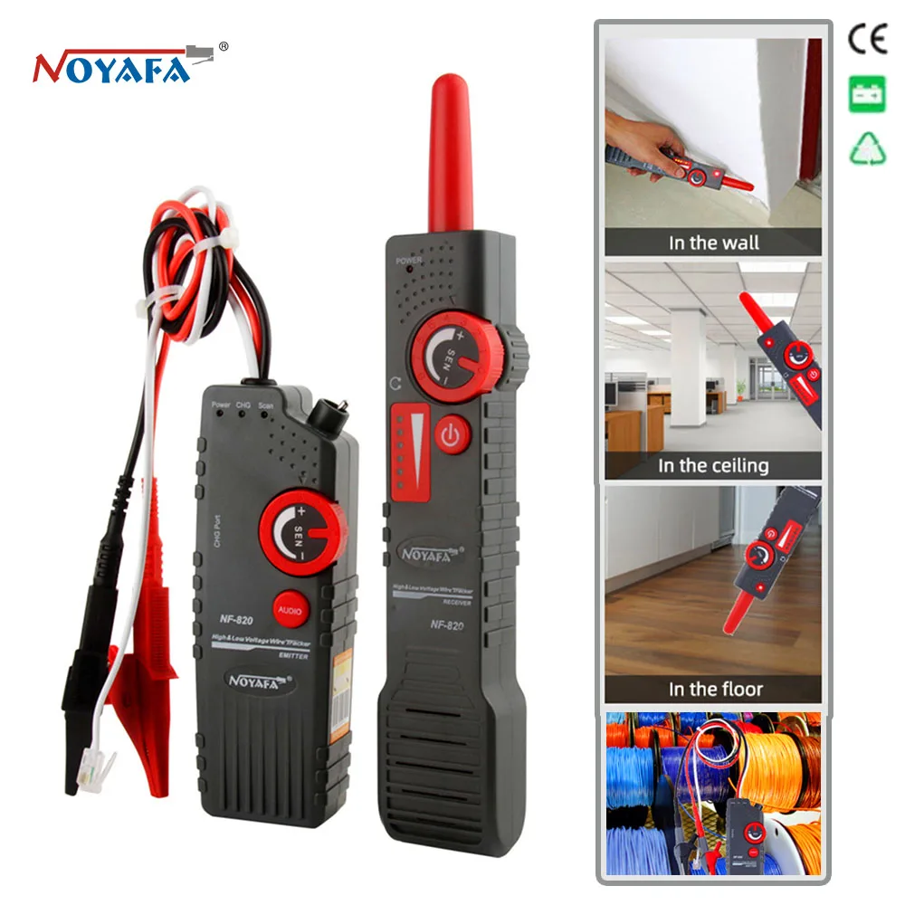 noyafa NF-820 RJ45 RJ11 BNC Network Cable tester High Low Voltage Cable Underground Cable Finder Anti-Interference Wire Tracker