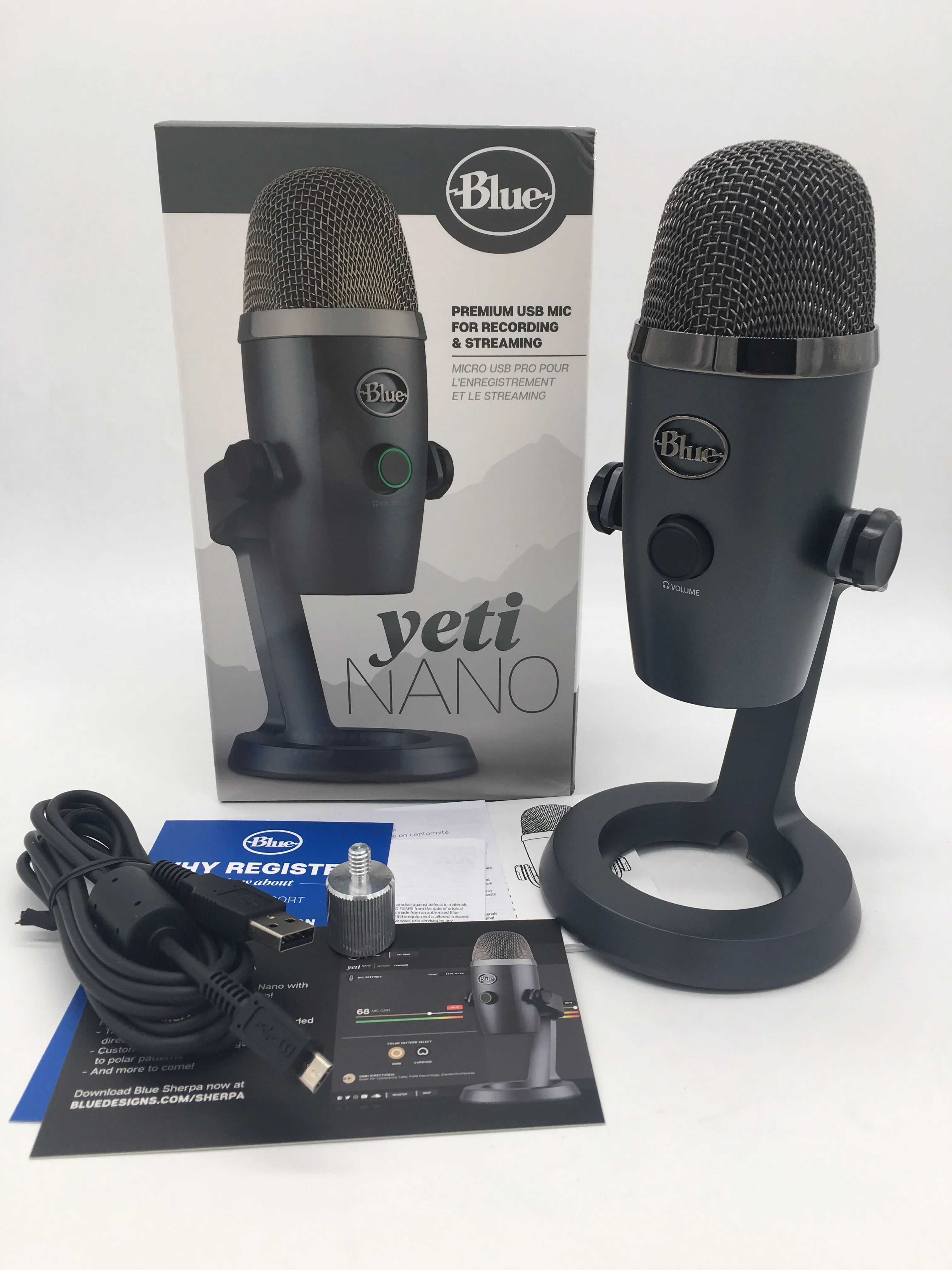 Профессиональный конденсаторный цифровой USB-микрофон Blue Yeti Nano для трансляции игр