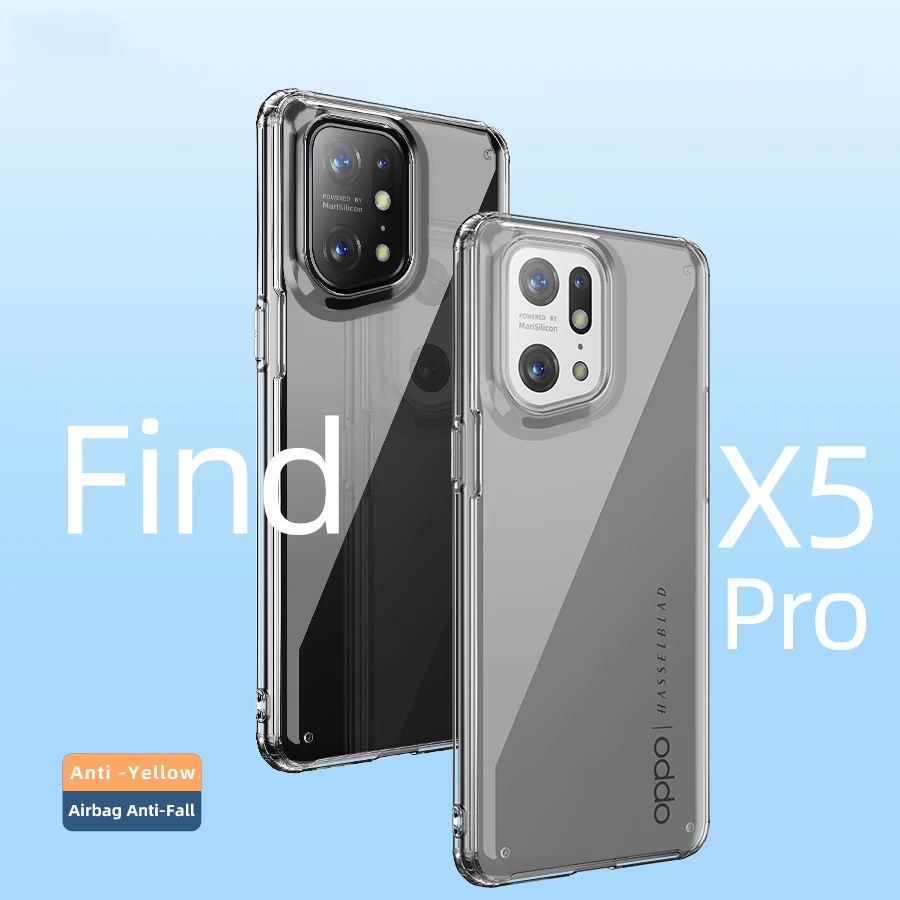 

Чехол для OPPO Find X5 Pro, Ультратонкий Мягкий чехол из ТПУ, прозрачная кристальная акриловая ударопрочная задняя крышка для телефона, чехол, чехл...