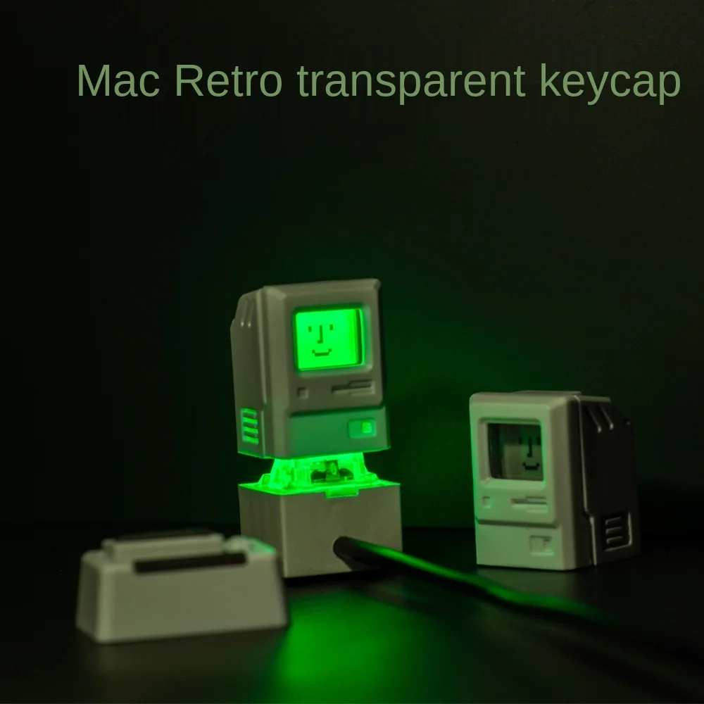 Macintosh-Tapa de tecla clásica retroiluminada, Kit de 2 piezas, tecla Esc Tab, tipo cherry mx para teclado mecánico