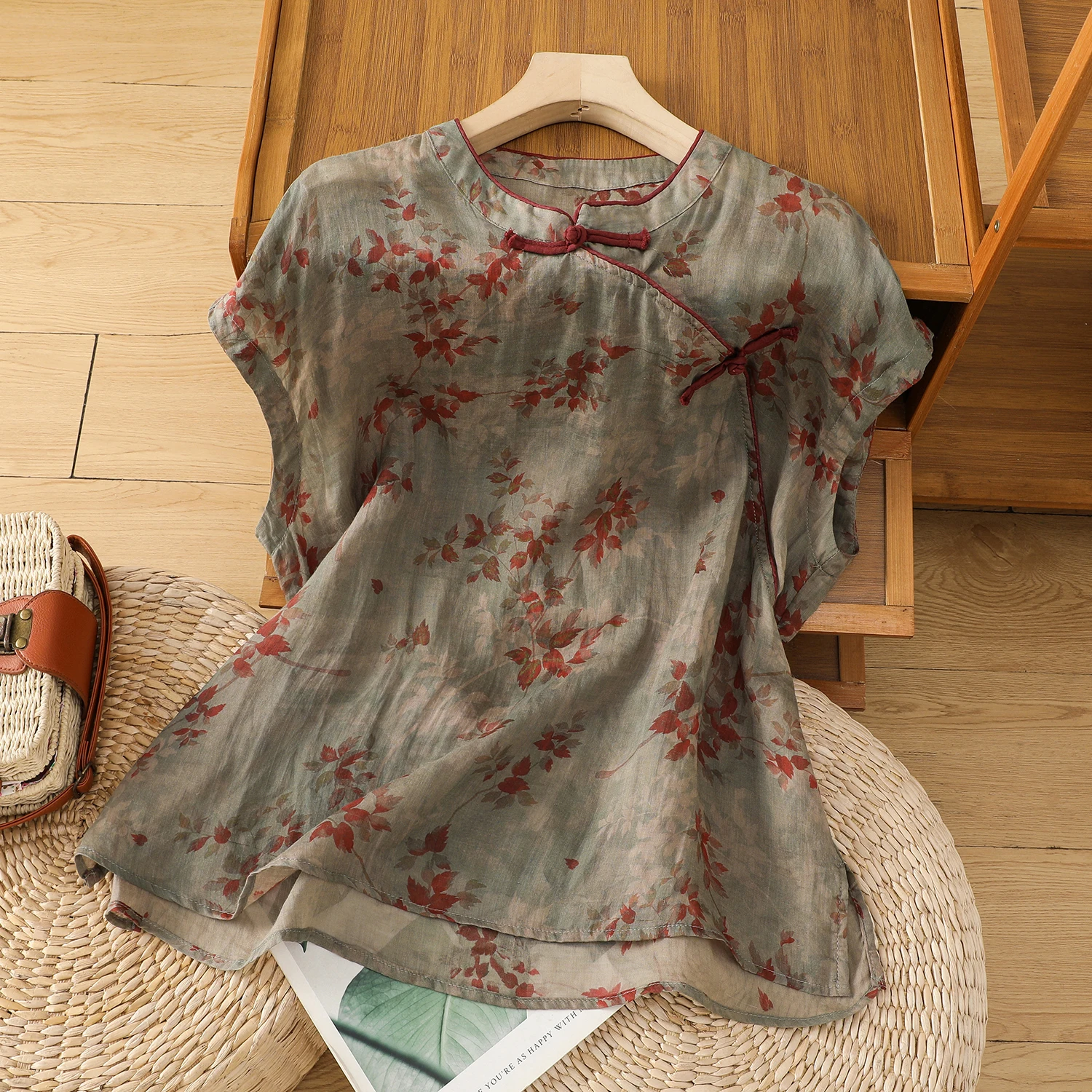 Китайская мода летняя женская блузка хлопковые льняные свободные рубашки для