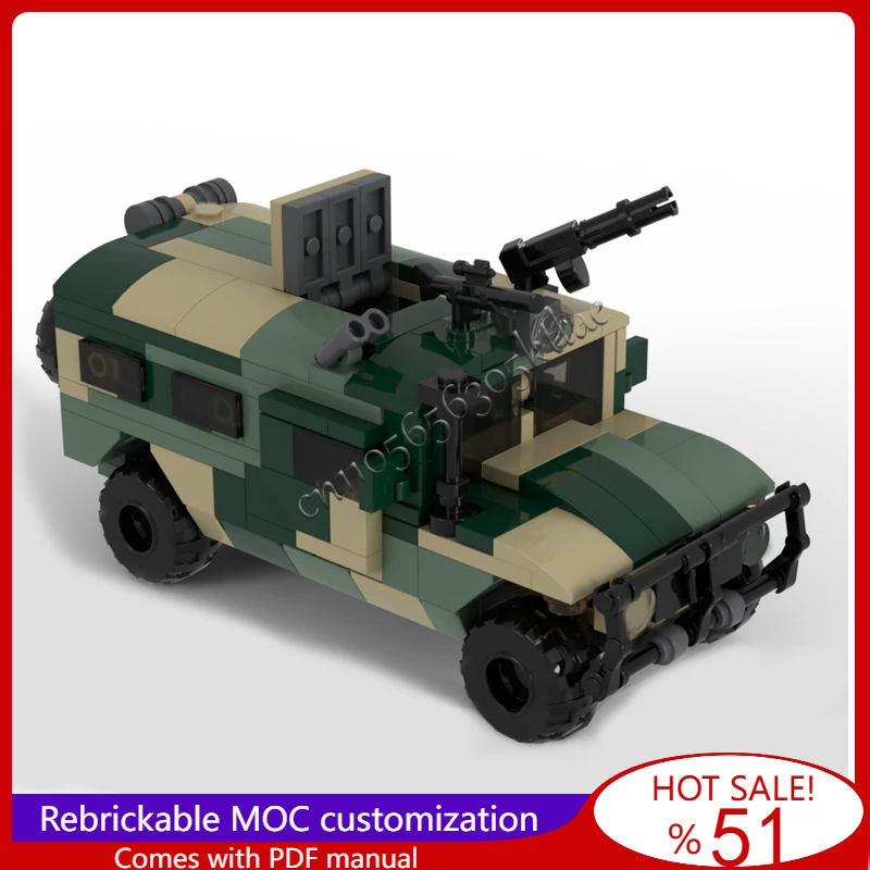 Фото 242 шт. MOC многоцелевой вездеход 1:40 ГАЗ Тигра модель автомобиля DIY собранные развивающие творческие детские игрушки популярный подарок №4