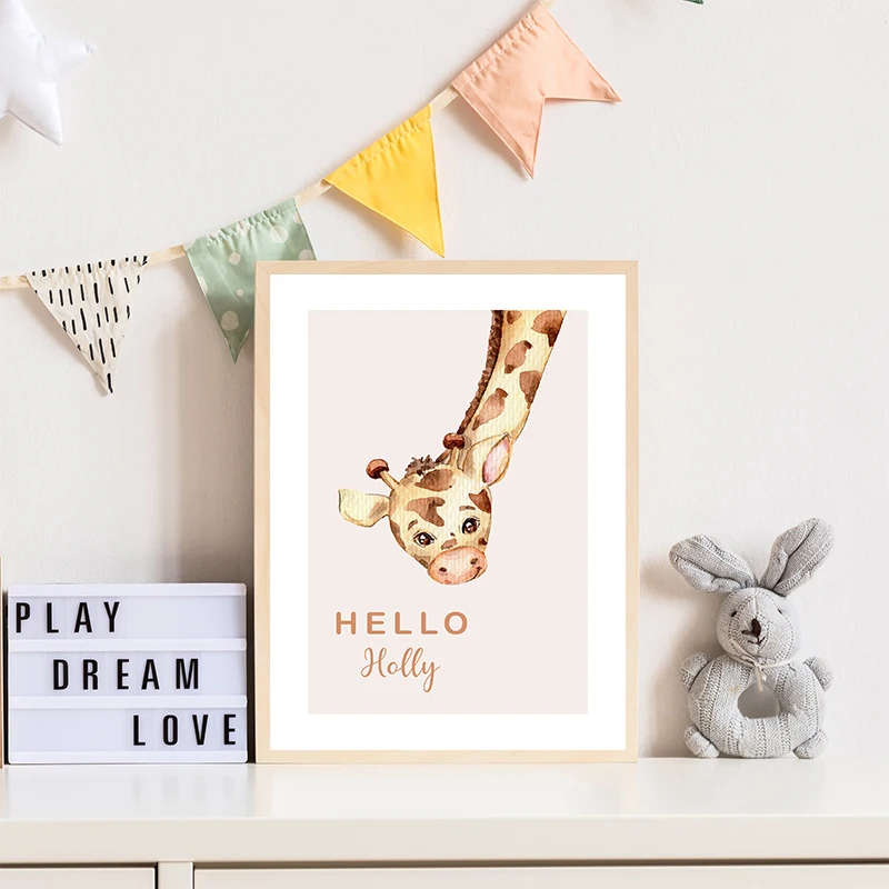 Милый мультяшный медведь кролик на Луне звезды фотопечать холсте Настенная