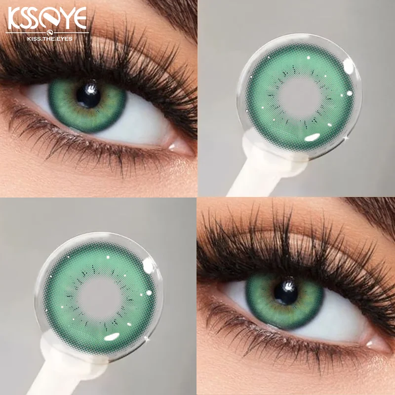 KSSEYE 2 шт. зеленые цветные контактные линзы для глаз корейские больших красивые