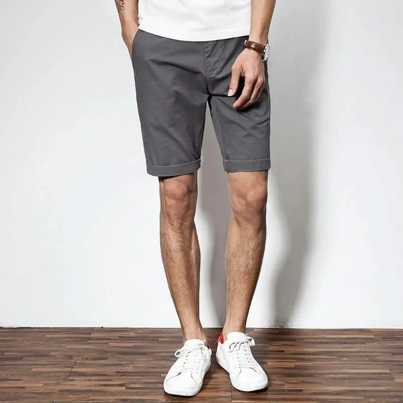 

Мужские летние шорты до колен, Повседневные Легкие тонкие дышащие однотонные шорты, 2023