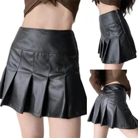 women high waist skirt with ruffle decoration solid color spring and autumn clothing