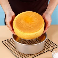 468 inch round cake pan set with removable bottom aluminum alloy chiffon cake moldmould set 3 tier round cakes tins tools
