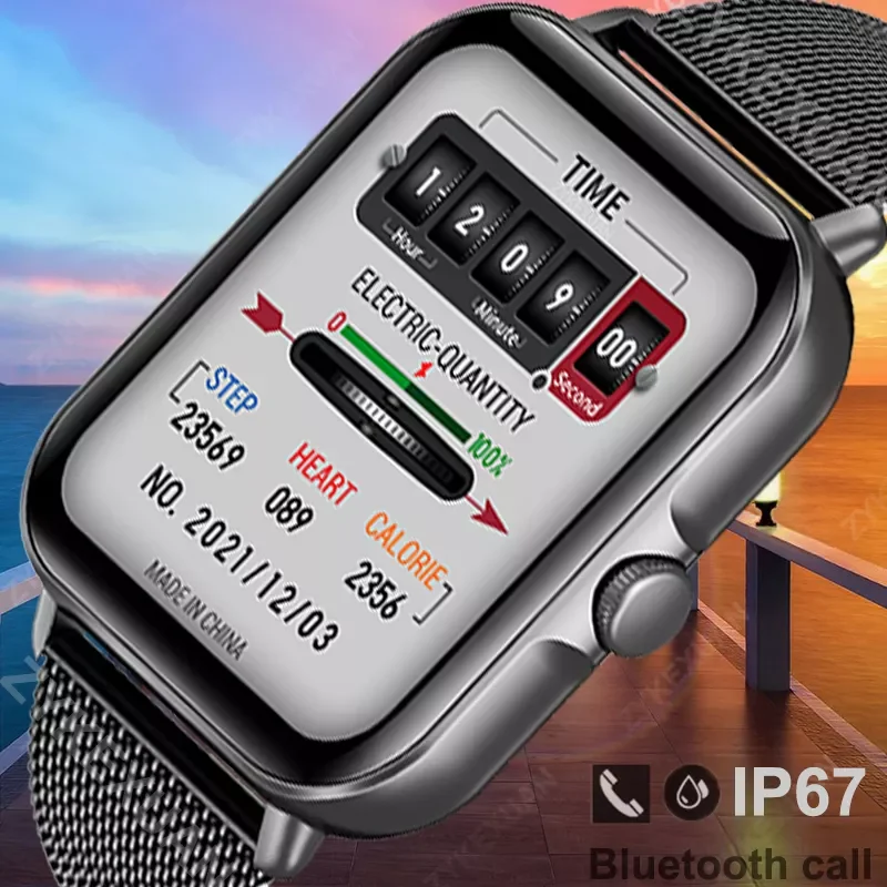

2022 New Men 1.69" Full Touch Dial Call Fitness Tracker Bluetooth Answer Call Smart Watch IP67 Waterproof Smartwatch Men Wo