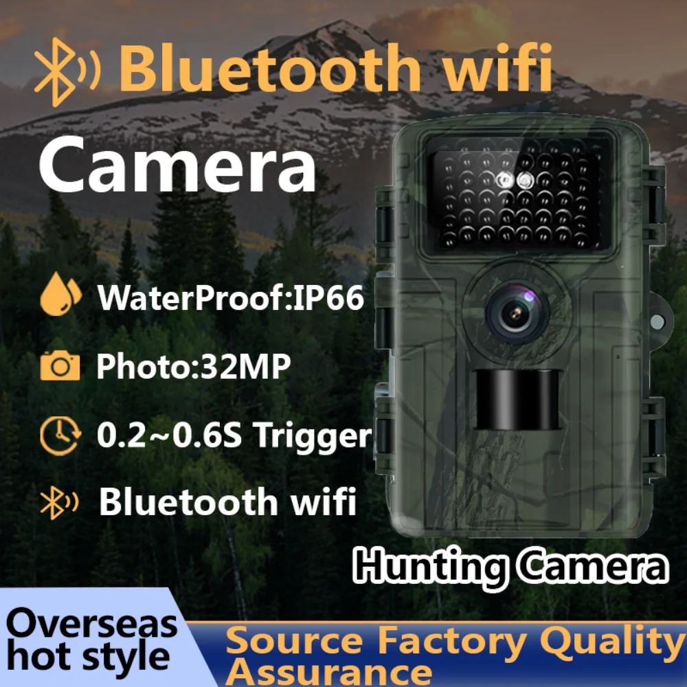 

Охотничья камера с активацией, ночная ИК-камера для охоты на диких животных, 32 МП, 4k, Wi-Fi, ночное видение, движение