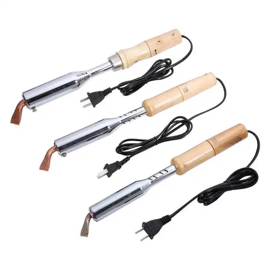 

50W 75W 150W 200W 300W Electric Soldering Iron Solder Welding Chisel Tip Wood Handle Home Tool Soldering