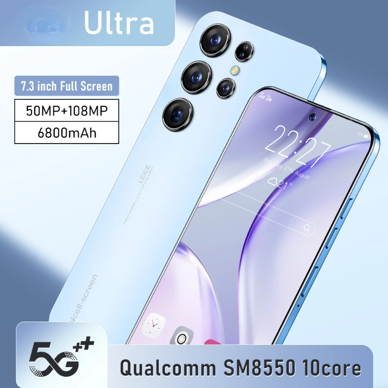 

Top Quality 100% New Android 13 16+1T 4-core CPU SM8550 Dual SIM Mobile Phone 7.3 Inch Full Screen 5G Smartphone