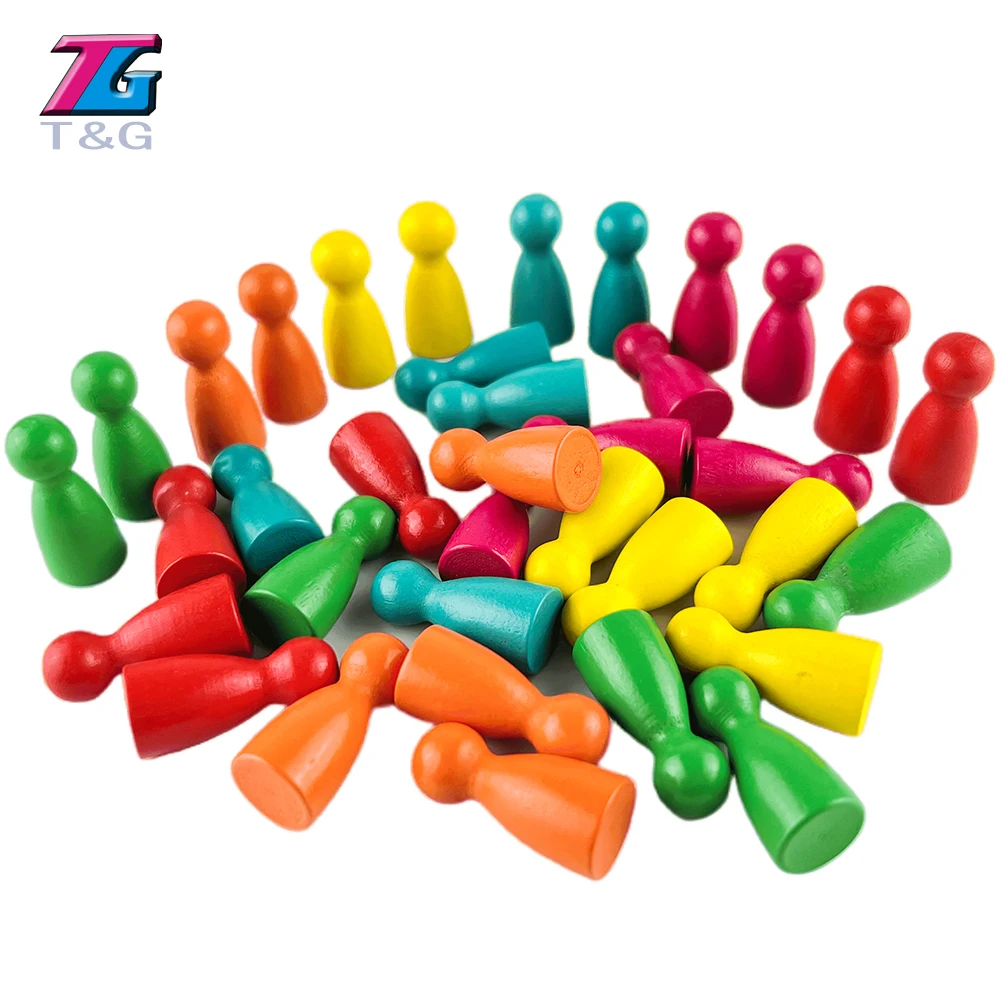 

6 шт., деревянные шахматы, 29 мм, 6 цветов в наборе