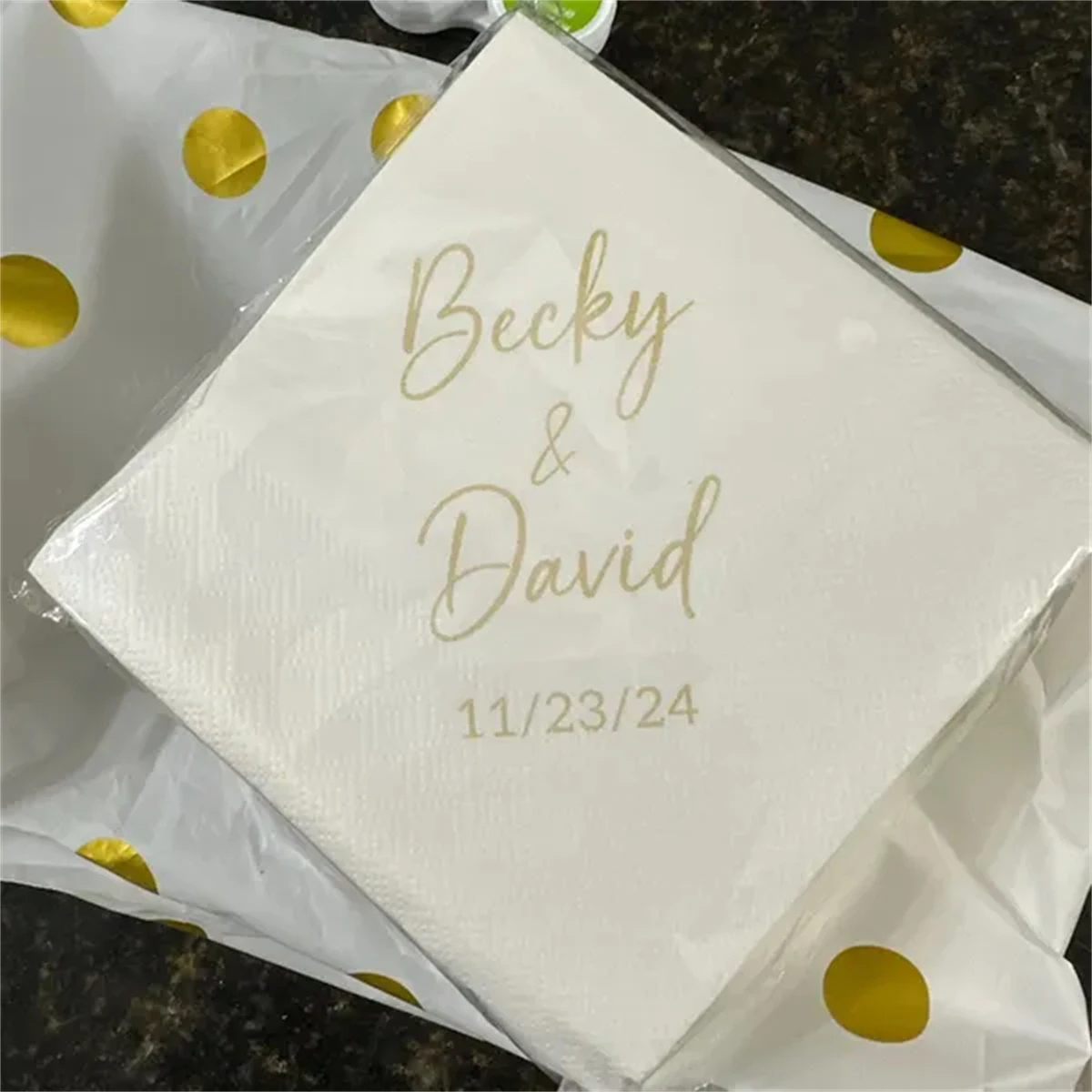 Custom Wedding Napkins With Text | Personalized Fun Facts Sheets and more Put Any On Cocktail Napkins，50Pcs