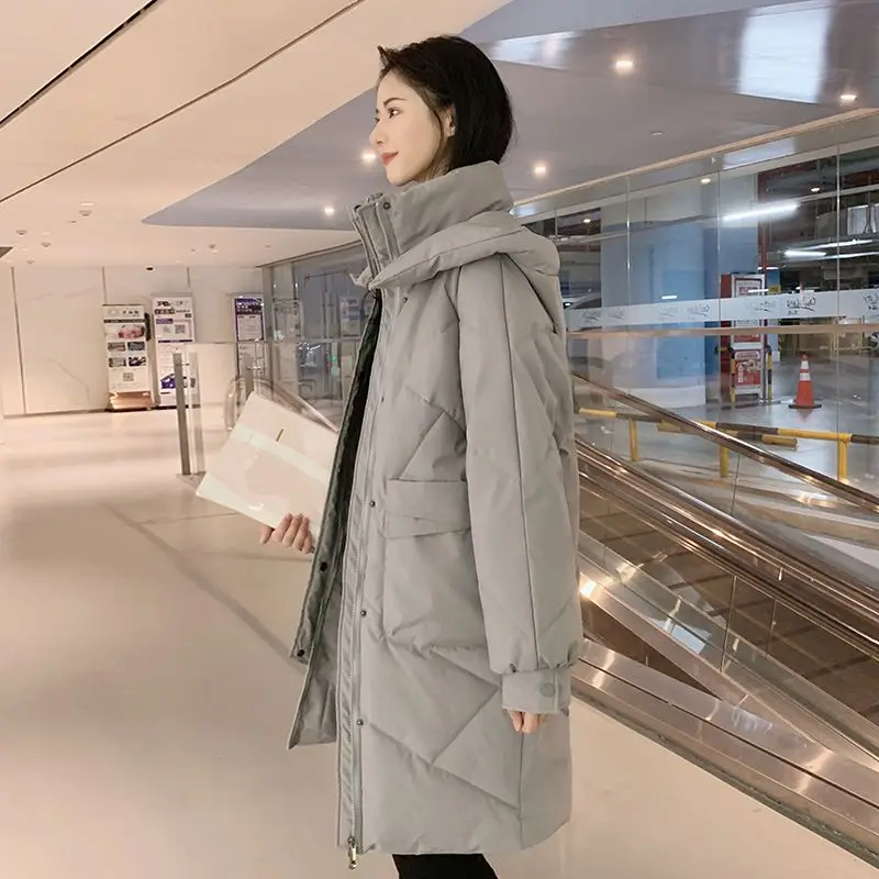 2023 Winter Women Thickening Parkas Coat Casual Hooded Pockets Warm Windproof Parkas Jackets Fashion Female Outwear Coats S67