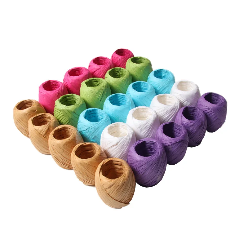 

20 Meters/Roll Paper Rope Cord Raffia Ribbon Decorations DIY Crafts Wedding Birthday Party Gifts Favors Box Wrap Packaging Rope