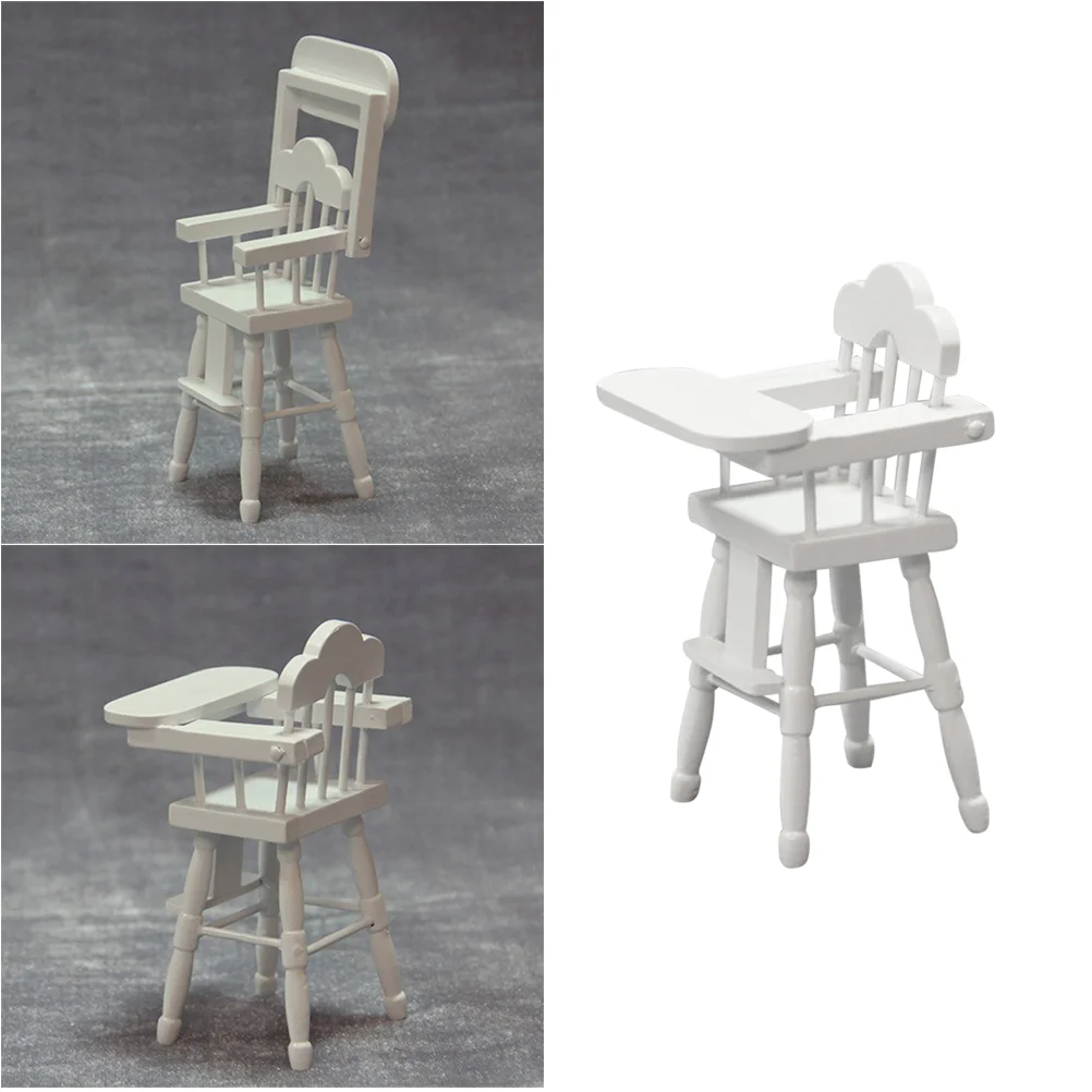 

Miniature High Chair Wooden Chair Furniture Accessories