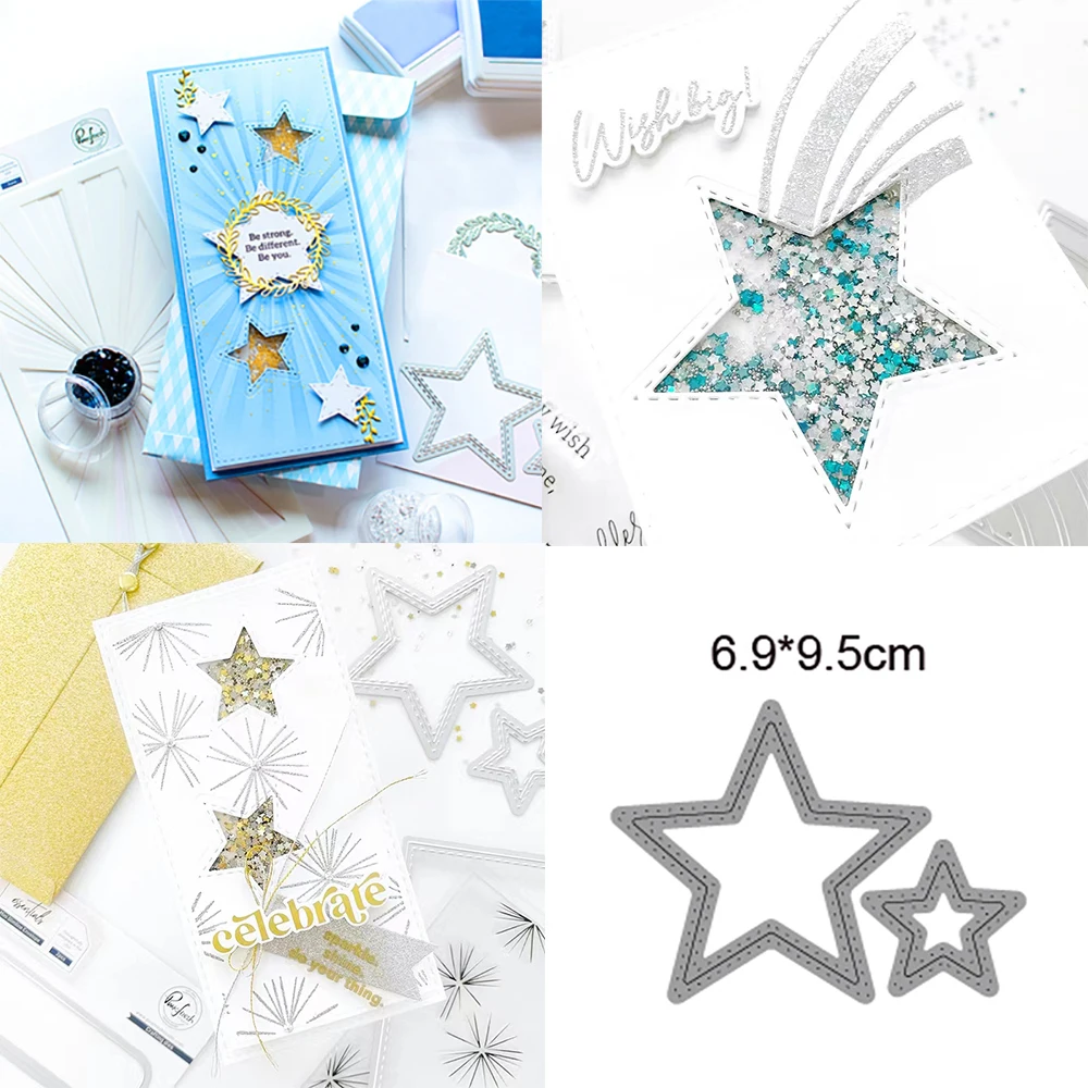 

2pcs/set Stars 2022 New Arrivals Cutting Dies Metal Scrapbooking Decoration Embossed Photo Album Card Handicrafts