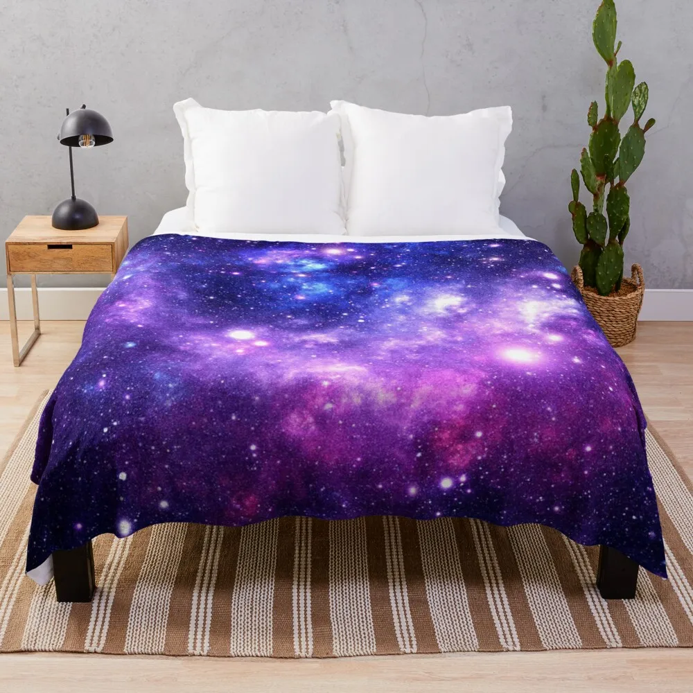 

Purple Blue Galaxy Nebula Throw Blanket Custom Blankets