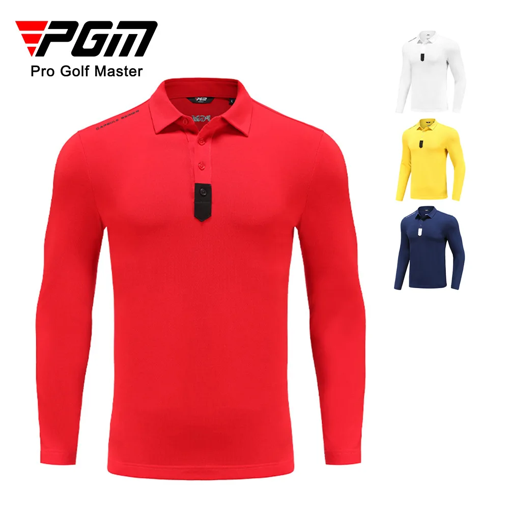 

Мужская одежда для гольфа PGM, осень и зима, Топ с длинным рукавом, спортивный лапель, новинка