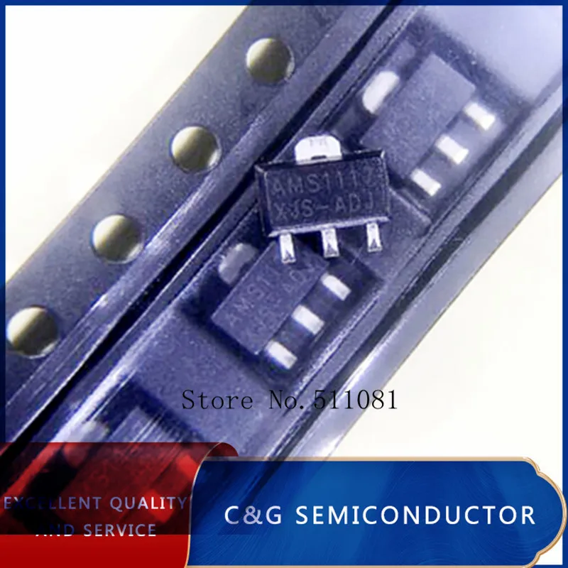 100 шт. AMS1117-ADJ AMS1117-3.3V 1117-ADJ ADJ 3 V 5V SOT89 SOT-89 SMD регулятор напряжения | Электронные