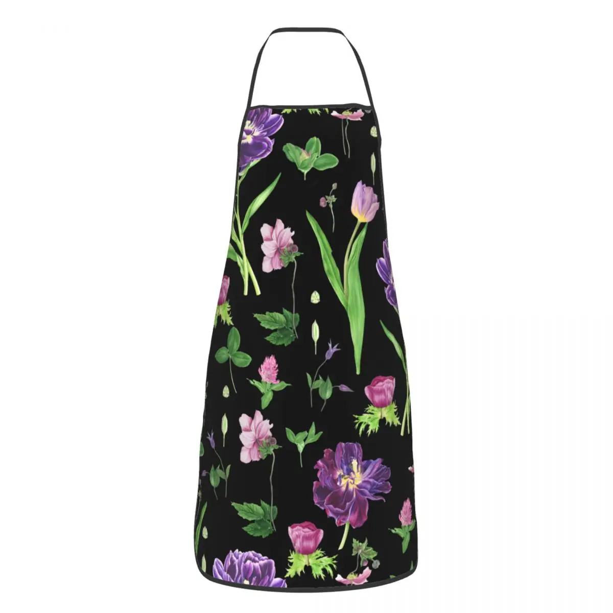 

Purple Tulips Watercolor Pretty Pattern Apron 52*72cm Kitchen Cuisine Bib Tablier Cooking Home Cleaning Pinafores for Adult Chef