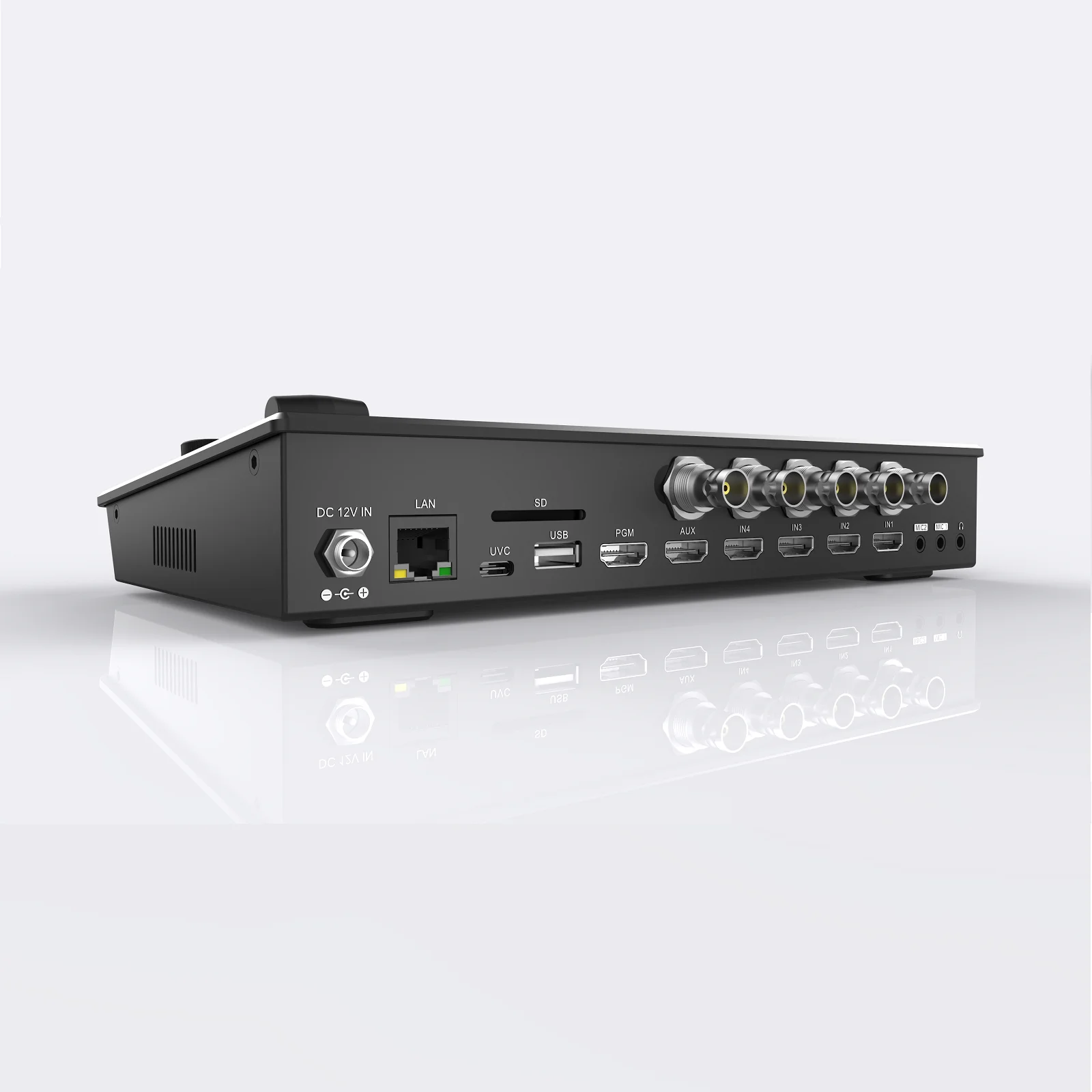 Фото Профессиональный видеомикшер MOVMAGIC M4S 4K с 5 входами, 3G-SDI, HDMI, Chroma Key, управлением PTZ, оборудование для виртуальных прямых трансляций №3