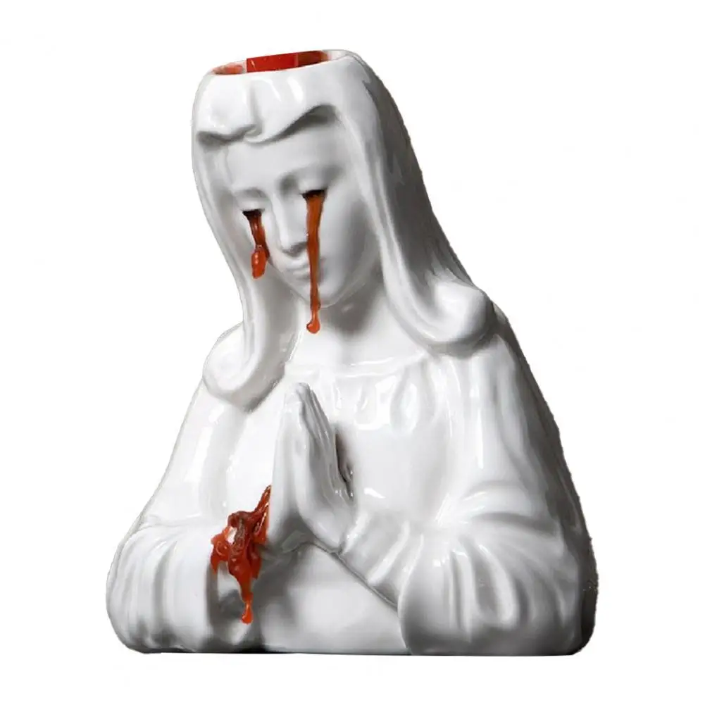 Polished Resin Creative Crying Mary Candle Organizer Party Supplies Candle Holder Centerpiece Home Decor