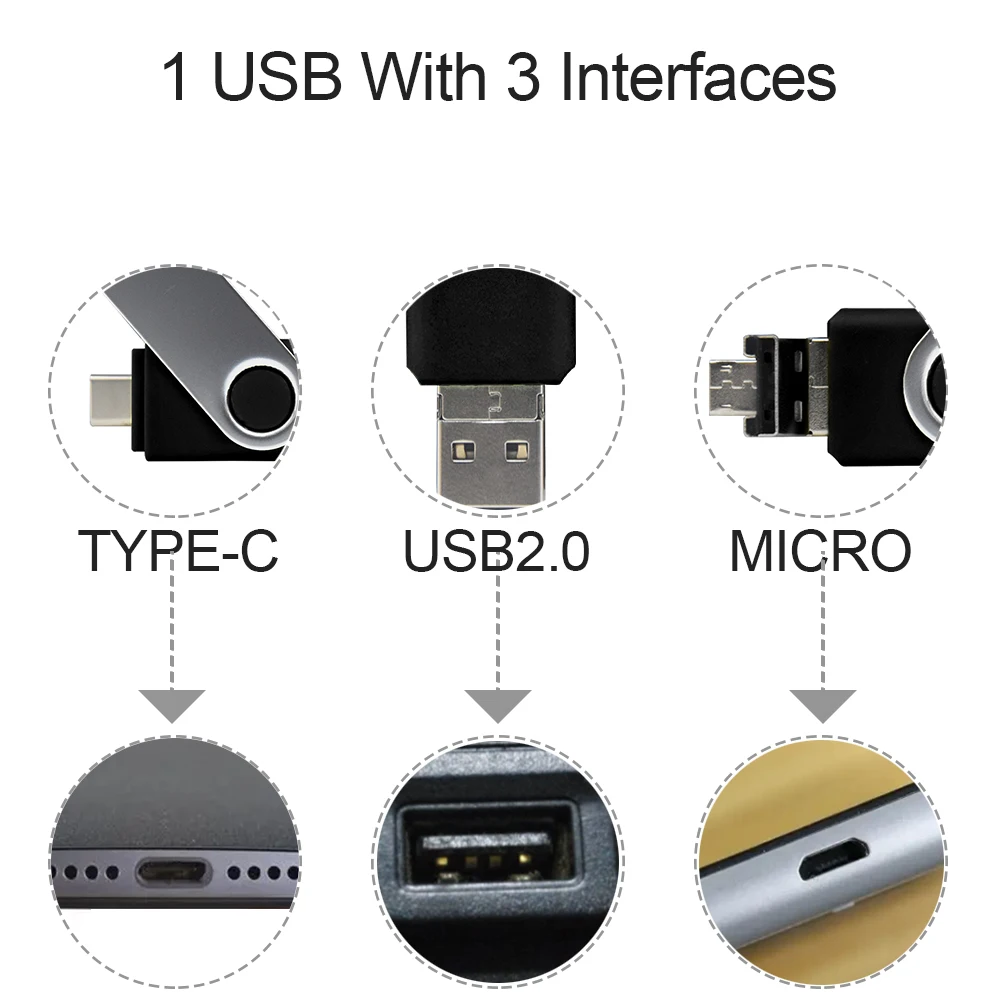 Многофункциональный флэш-накопитель USB 2 0 на 16 ГБ 32 64 128 для телефона Android 3 в 1 карта