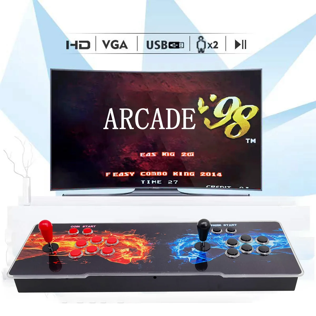 

Home Arcade Game Console Retro Nostalgic Two Person Joystick Fighting Game All-in-one Machine