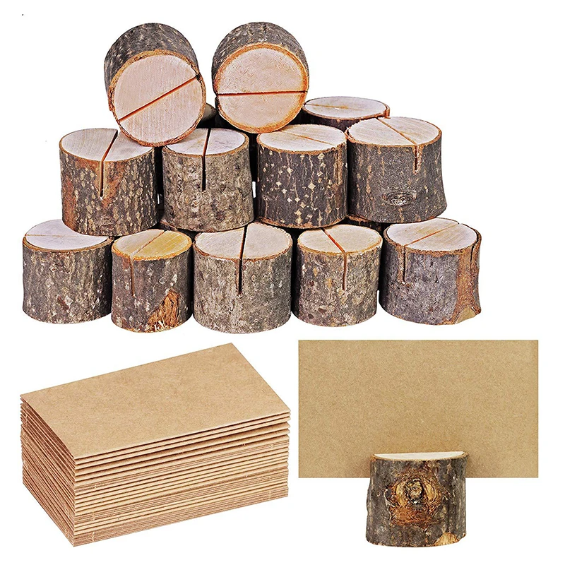 10Pcs Christmas Table Placeholder Wood Table Name Number Card Holder Mark Place Country Wedding Birthday Decoration Seat Marker