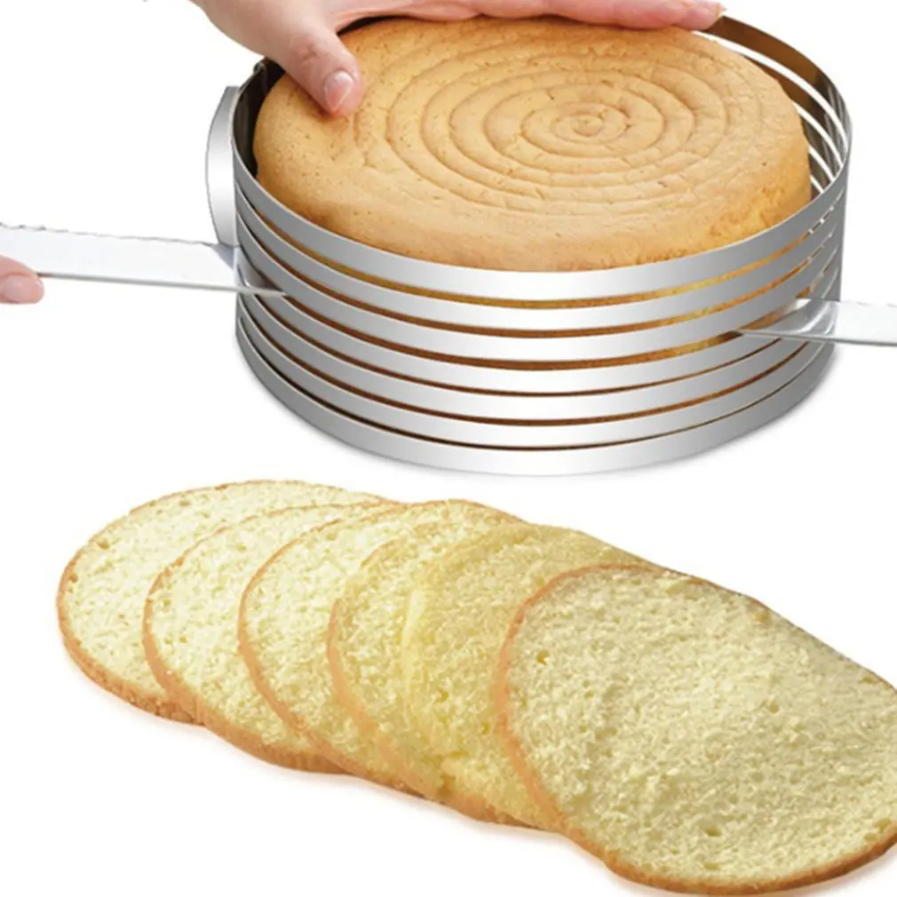 

Adjustable Layer Cake Cutter Slicer Retractable Slicing Cake Ring Stainless Steel Mousse Baking Mould DIY Bakeware Cake Tool