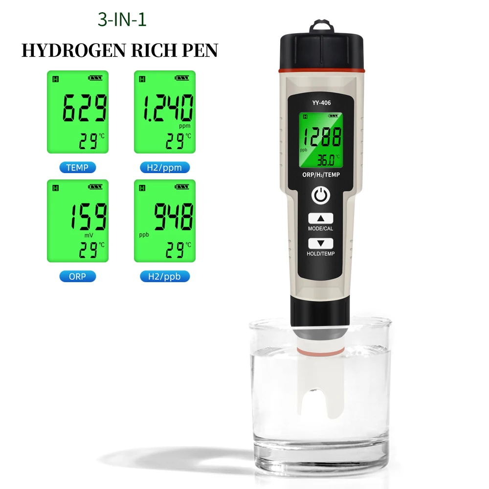 

Automatic Digital 3 in 1 Water Meter H2/TEMP/ORP Electronic Swimming Pools ph Tester Aquarium,Hydrogen ion Concentration Analyze