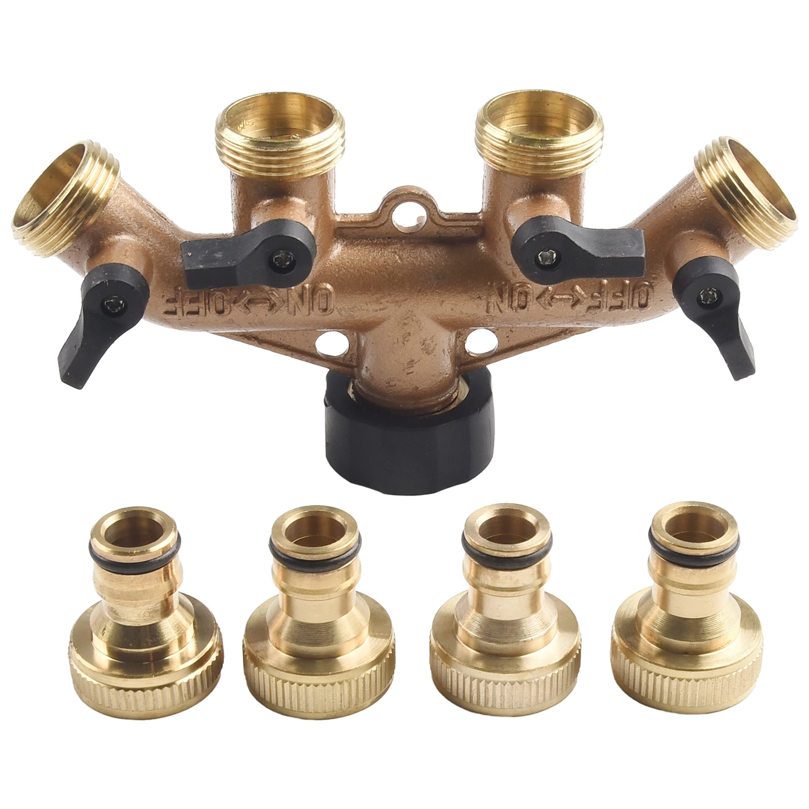 

Hose End Connector Splitter Connector Garden 4-way Brass Connections For Garden Hoses Hose Splitter Irrigation