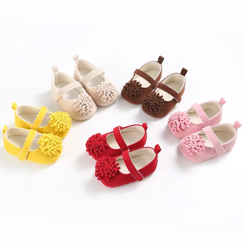 

Princess Shoes flower Baby Girls First Walkers Non-slip Rubber Soft-Sole Flat Baby Toddler Crib Shoes