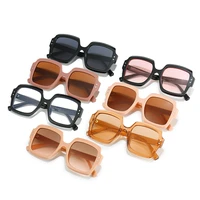 2022 fashion square frame pc kids sunglasses for boy and girls simple style candy colors universal uv gradient casual sunglasses