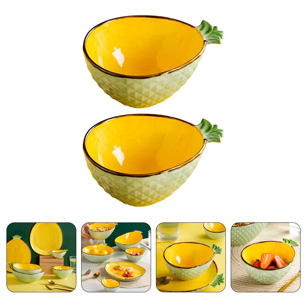 

2pcs Lovely Salad Serving Bowls Clay Pudding Bowls Dessert Serving Bowls
