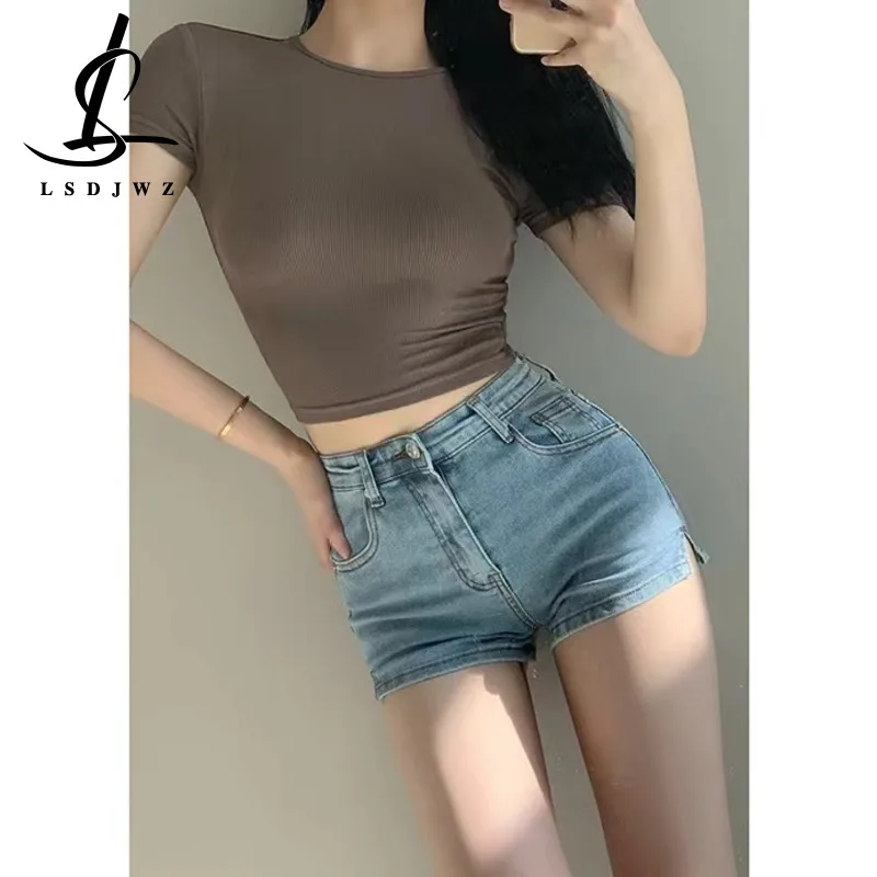 

Женские брюки, женские летние джинсовые шорты Y2k в уличном стиле, модная одежда в Корейском стиле с высокой талией, 2023